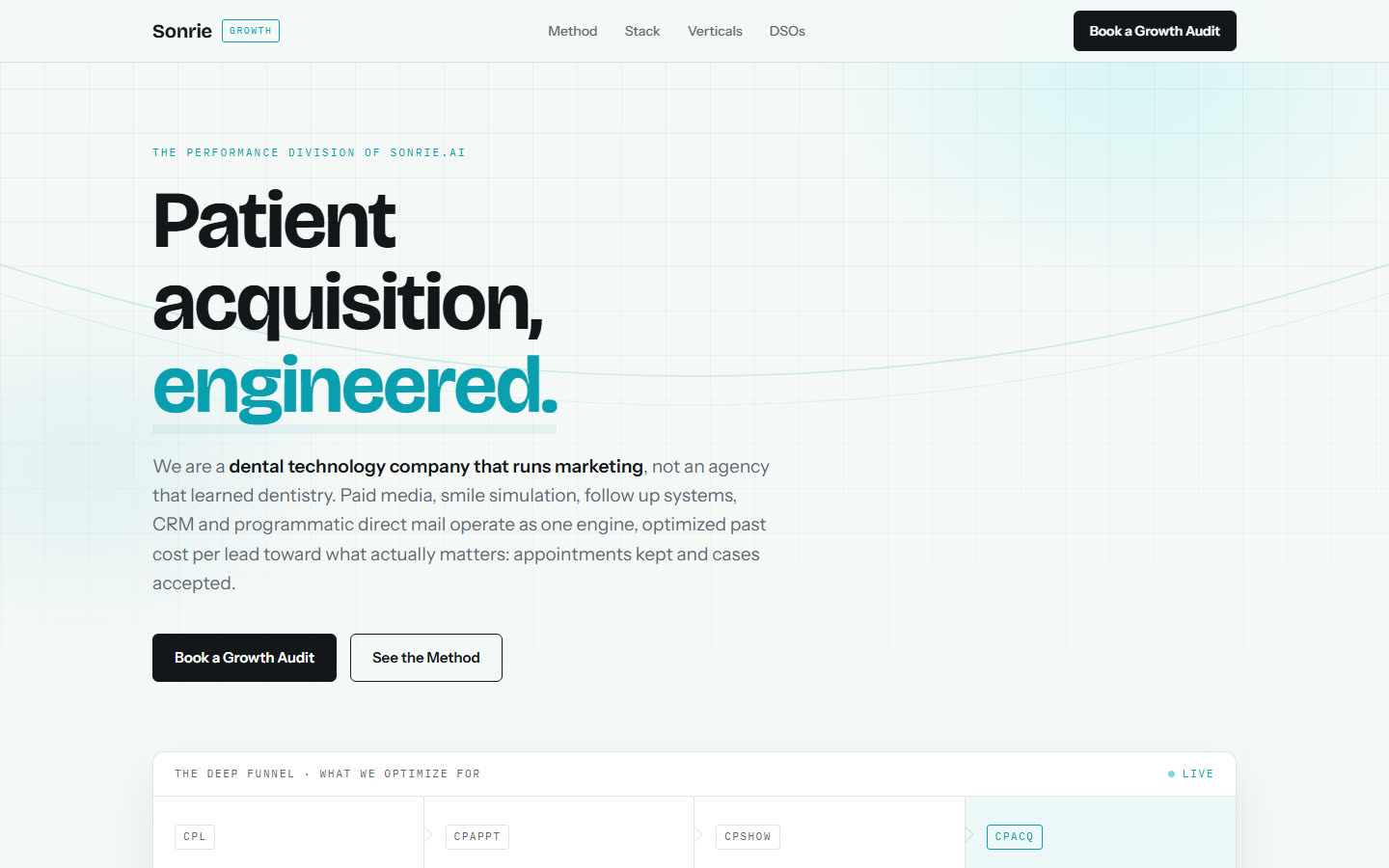 The Sonríe Growth website
